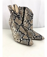 Snake Print Western Dress Ankle Booties Sz 7 Gianni Bini Boots 3.5&quot; Heel - £18.02 GBP