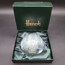Harrods Omnia Omnibus Ubique England Crystal Glass Paperweight w/Origina... - $24.74