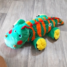 Iguana Lizard Dragon Pillow hidden pockets kids companion stuffed Animal toy - £40.30 GBP