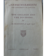 Announcements The University of Chicago, The College and the Divisions f... - $7.00