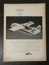Vintage 1961 Lane Aircraft Riviera Airplane Full Page Original Ad - £5.20 GBP