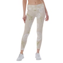 Light Beige and White Floral Women&#39;s Leggings Size S-5XL Available - £23.50 GBP