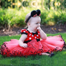 Minnie Mouse Costume Skirts Toddlers Polka Dot Girls Dress &amp;Headband  1-... - $13.98