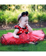 Minnie Mouse Costume Skirts Toddlers Polka Dot Girls Dress &amp;Headband  1-... - £11.16 GBP