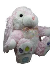 Dan Dee sitting plush large bunny rabbit pink white pastel Easter egg feet 2010 - £19.54 GBP