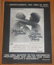 Last Tango In Paris Spain 1978 Film Ad Bertolucci Marlon Brando Maria Schneider - £7.44 GBP