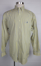 Polo Ralph Lauren Mens Yellow Blue Stripe Button Front Shirt Classic Fit... - £15.60 GBP