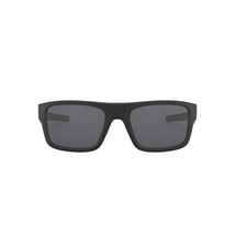 Oakley Men&#39;s OO9367 Drop Point Rectangular Sunglasses, Matte Black/Grey, 61 mm - £164.51 GBP