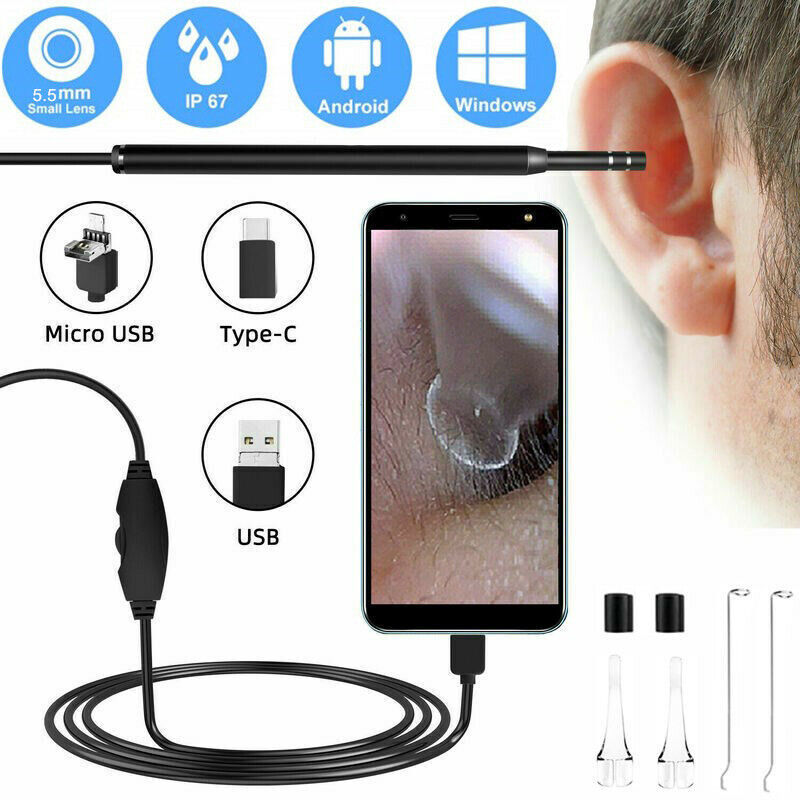 5.5MM Ear Cleaning Endoscope USB Visual Earpick HD Mini Camera Spoon Oto... - $14.99