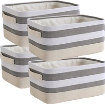 Soujoy 4 Pack Storage Baskets For Closet, Foldable Fabric Storage Bin, Office - £27.50 GBP