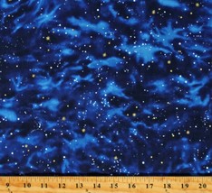 Cotton Stars Starry Sky Galaxy Gold Metallic Navy Fabric Print by Yard D772.79 - $13.95