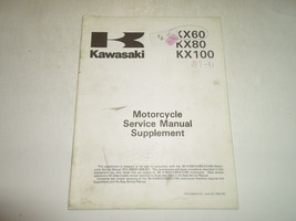 1989 Kawasaki KX60 KX80 KX100 Motorcycle Service Manual Supplement STAIN... - $11.94