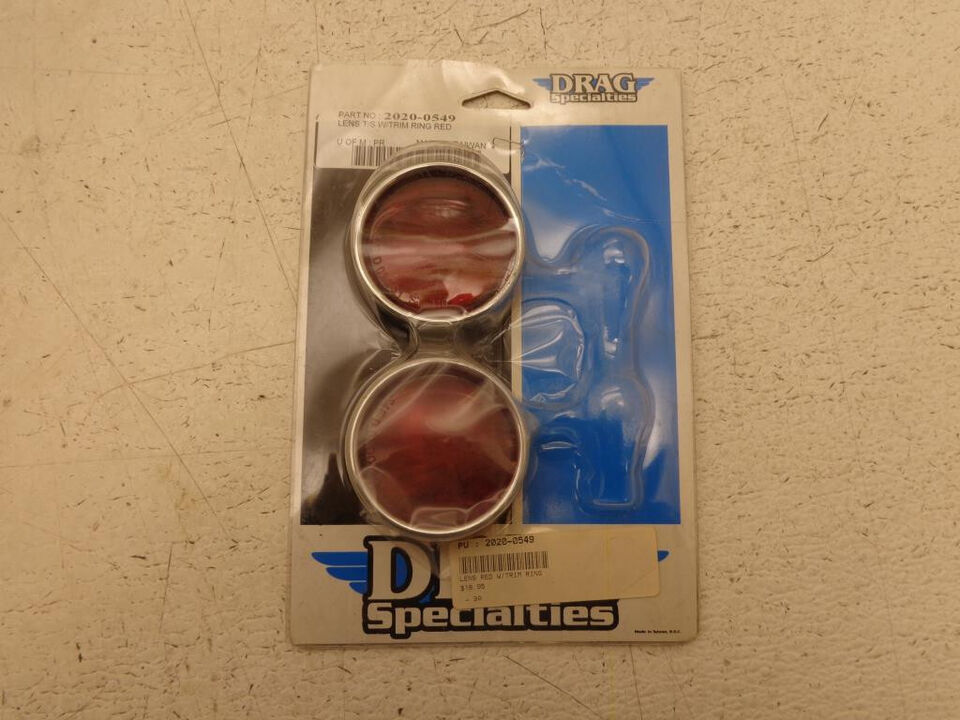 Drag Specialties Deuce Style Deep Dish Bezels Red Turn Signal Lens Chrome Trim - $24.18