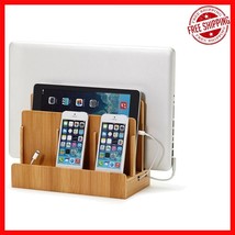 Versatile Multi-Device Charging Station Dock - Strong Bamboo Build, 5.5&quot;... - $1,430.94 MXN