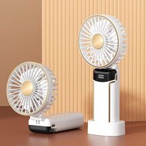 Roloxye Portable Handheld Fan 6000mAh 5 Speeds Digital Display White Fol... - $234.79 MXN