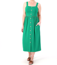 Susan Graver Weekend Cool Touch Button-Front Midi Dress - Ultra Green, 2X - £23.69 GBP