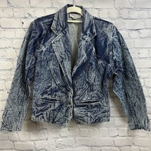 VTG De&#39; Connection Womens Small Acid Wash Denim Jean Jacket USA Western 90s 80s - $20.54