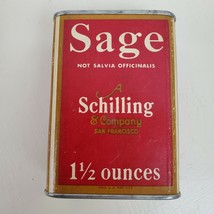 Vintage Schilling &amp; Company SAGE Spice Can 1.5 Oz EMPTY for Decor - $11.30