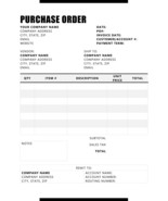 Purchase Order Template, Purchase Order Form Template,  Editable Purchase Order  - £1.40 GBP
