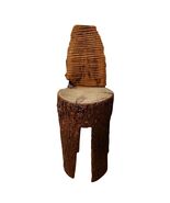 Rustic Wooden Stump Chair Handmade Unique Tree Log Accent Decor 1980s - $183.15