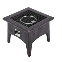 Convene 5 Piece Set Outdoor Patio with Fire Pit Espresso Turquois EEI-3726-EXP-T - £1,616.47 GBP
