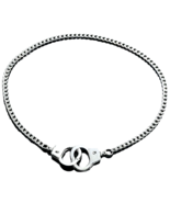 Men 21-in Retro Chrome HANDCUFFS NECKLACE CHAIN Biker Punk Hip Hop Funky... - $241.57 MXN
