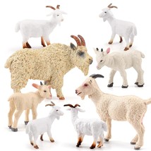 Goat Figurine 8Pcs Goat Toy Set Sheep Toys Farm Animal Figurines Goat Decor Shee - £38.36 GBP