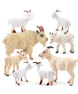 Goat Figurine 8Pcs Goat Toy Set Sheep Toys Farm Animal Figurines Goat De... - $46.99