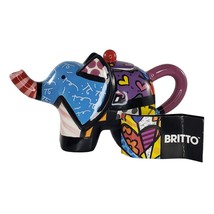 Romero Britto Mini Teapot Elephant Pitcher Creamer Porcelain - £33.61 GBP