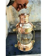 14 &quot;Brass &amp; Copper Anchor Oil Lamp Antique Maritime Ship Lantern Boat Light - £74.50 GBP