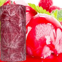 Red Raspberries &amp; Vanilla Scented Palm Wax Pillar Candle Hand Poured - £19.69 GBP+