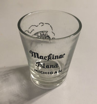 Mackinac Island Michigan Horse &amp; Carriage Theme Souvenir Vintage Shot Glass - £4.62 GBP