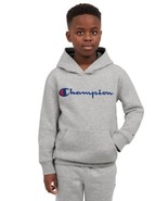 Champion Boys Girls Hoodie Gray Kangaroo Pocket Midweight Drop Shoulder ... - $44.81 CAD