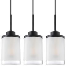 Doraimy 3-Pack 3.9" Grey Glass Pendant Lights Black Finish Modern Farmhouse - $347.00 MXN