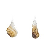New 3.75&quot; Brown and White Glass Squirrel with Nut Christmas Ornament - €21,42 EUR