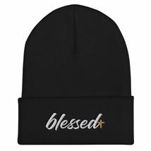 PersonalizedBee Blessed Cuffed Beanie Hats for Women/Men - Unisex Knit Cap - Emb - $27.43