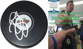 Devan Dubnyk autographed Minnesota Wild logo Hockey puck proof Beckett COA - £79.12 GBP