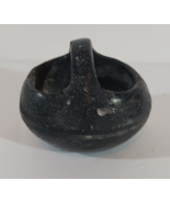 Small SANTA CLARA PUEBLO BLACKWARE POTTERY BASKET w/Handle Southwest Nat... - €22,26 EUR