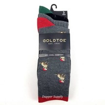 Gold Toe Crew 3pk Socks Mens Timeless Classics Holiday Dog Truck Christmas Tree - £10.11 GBP