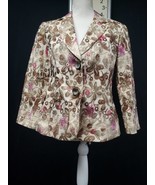 Lafayette 148 Floral Brocade Multicolor 2 Button Jacket Blazer 3/4 Sleev... - €67,57 EUR