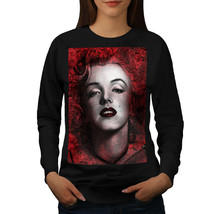 Wellcoda Marilyn Deep Red Lips Womens Sweatshirt, Female Casual Pullover Jumper - £23.47 GBP+
