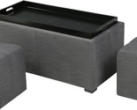 Drake Fabric Ottoman, Gray, By Christopher Knight Home. - £193.78 GBP