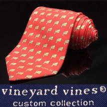 Vineyard Vines Salmon Yellow Cohn Lifland Pearlman Hermann Knopf Law Silk Tie - £16.49 GBP