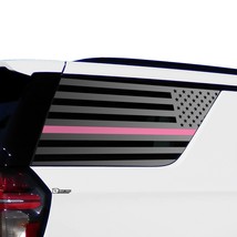 Fits Chevy Tahoe 2021 2022 Rear Window American Flag Decal Sticker Pink ... - £39.95 GBP