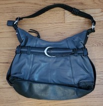 Clarks Black Gray Purse Hand Bag Shoulder Zip Pockets - $20.00