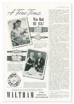 Print Ad Waltham Premier Wrist Watches Vintage 1937 3/4-Page Advertisement - £7.72 GBP