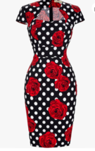 Grace Karin Rose Print Fit And Flare Sleeveless Dress Size Medium - £39.49 GBP