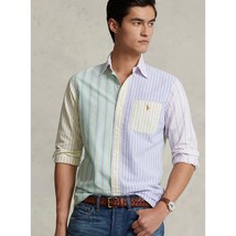 Polo Ralph Lauren Patchwork Classic Fit Oxford Shirt Men S, Multicolor |... - $70.13