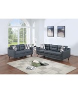 Cambridge Modern Sofa Set in Blue Gray Polyfiber Fabric - $1,199.00