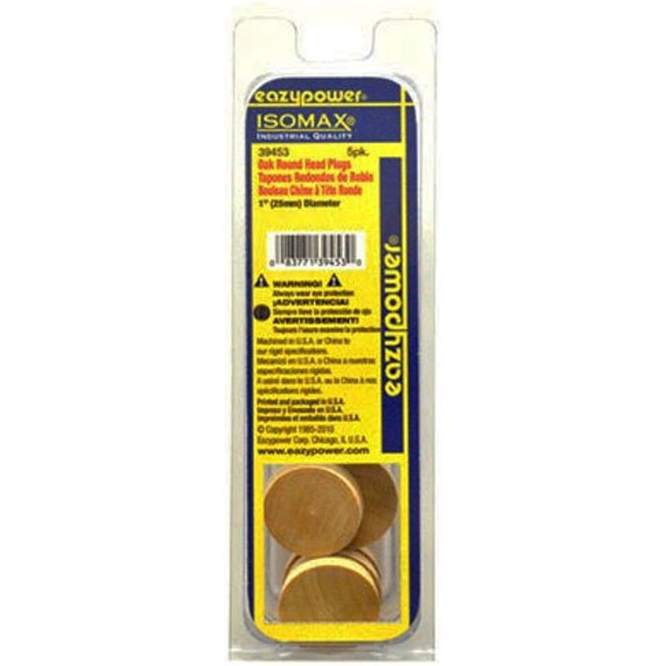 Eazypower 39453 1&quot; Oak Round Head Wooden Plugs (5 Piece) - $26.73